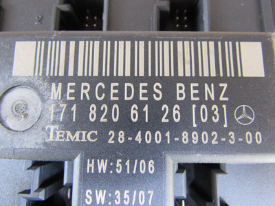 Mercedes R171 Door Control Module Temic, Left 1718206126 SLK280 SLK300 SLK350 SLK556